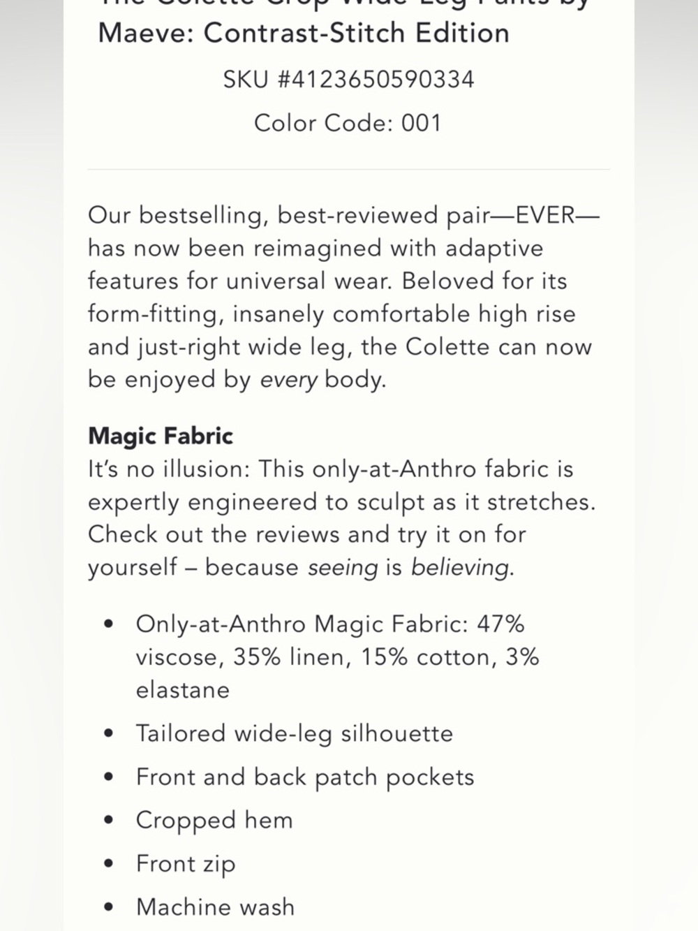 Maeve by Anthropologie Colette Contrast Stitch Edition Pants - Picture 5 of 5